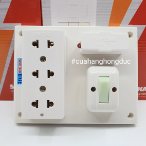 Bảng Điện 1 Công Tắc 3 Lỗ Cắm BN3E SOPOKA
