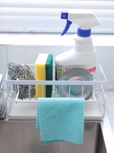 Giá Đựng Mút Rửa Chén Ráo Nước Đa NăngGiá inox 304 để đồ rửa chén bát kèm khay hứng nước cao cấp