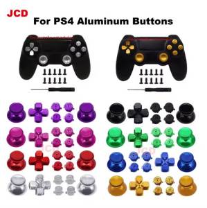 1set For PS4 Metal Mushroom Cap Thumb Aluminum Buttons ABXY Cross Buttons Thumbsticks Chrome for PS4 SLIM PRO Controller Handle