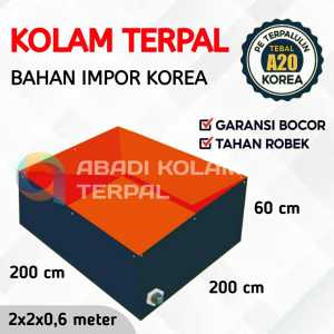 Terpal kolam Terpal Ikan Kotak A20 Korea  200x200x60/2x2x0.6 Untuk Budidaya Ikan Lele Nila Cupang Gurame Udang Dll