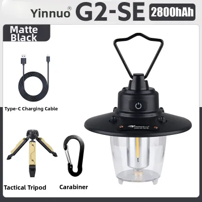 YINNUO | Vintage Pinecone Style Camping Lamp Ultra-Long Battery Life Rechargeable LED Light