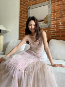 XXNING | Elegant and Graceful Autumn Womens Lace and Mesh Two-piece Set