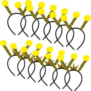 ที่คาดผมเสาอากาศผึ้ง 12 ชิ้น มงกุฎหนวดผึ้งน่ารักและที่คาดผม เหมาะสําหรับเครื่องแต่งกายของบุคคลที่และอุปกรณ์เล่นตามบทบาท