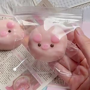 Meade | Cute Pink Pig Squishy Sensory Fidget Toy Sticky Slow Rising Squeeze Stress Relief Creative Gift for Adults & Kids Home Daily Use