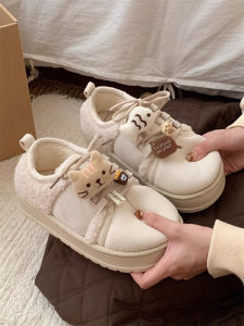 Creative Cat Fish Laces Board Shoes Womens Outdoor Wear Cotton Shoes Retro All-Match Winter Fashionable Flat Heel round Toe