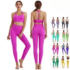 Halloween Christmas 2PC Sports Top Set Leggings Women Gym Tracksuit Workout Sport Yoga Wear High Waist Push Up Bra Fitness Sportswear Tight Clothing