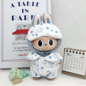 Mini 3Pcs Labubu Pajamas Set Doll Not Included Kawaii Style Fits 15‑17cm V1/V2 Labubu Doll Outfit Plush  Accessories Kids Gift