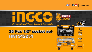 INGCO 25PCS 1/2" SOCKET SET | SQUARE DRIVE | HKTS12251