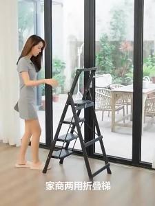 Folding Ladder Indoor Stair Step Ladder Step Ladder Foldable Household Safety Thickened Shrink Ladder Multifunctional 梯子