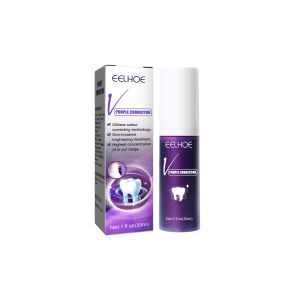 EELHOE Teeth Whitening Toothpaste Remove Reduce Yellowing Teeth Stains Odor Oral Fresh Breath Brightening Care Purple Toothpaste Whitening Toothpaste 30ml Teeth Deep Cleaning Brightening Gel Mousse Remove Yellow Stain Gum Oral Care