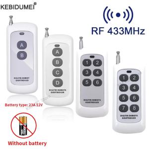 Kebidumei | 433MHZ Wireless RF Remote Control 2 4 6 8 Keys EV1527 Learning Code Garage Gate Door Opener Remote Control For Home Appliance