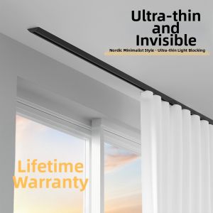 SHELIANKE | Thin Silent Hidden Track for Curtain Installation without Drilling