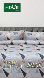 MIDORI Home รุ่น Tempo Gold ชุดเครื่องนอน ลาย Irene พิเศษมุมผ้าปูสูง 12 นิ้ว