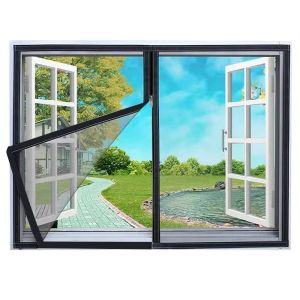 Mosquito Proof Zipper Screen Window Self Installing Non Perforated Mesh with Multiple sizesThin Mesh Invisible Gla Curtains