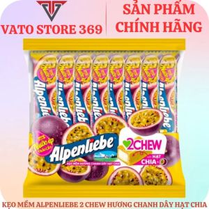 Kẹo mềm ALPENLIEBE 2Chew hương chanh dây hạt chia thỏi 24.5g