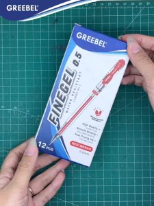 GREEBEL Pulpen Ballpoin Gel Pen | FINE GEL RED | Pulpen Gel Greebel Pena Bolpen Bolpoin Gel