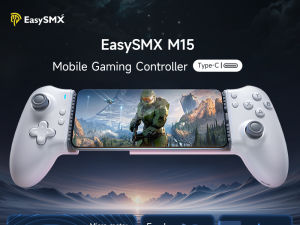 EasySMX เกมแพดโทรศัพท์มือถือ M15ชนิด C ตัวควบคุมเครื่องจักรฮอลล์สำหรับโทรศัพท์แอนดรอยด์ iPhone 15/16บัตรผ่านเกม Xbox เกมระบบคลาวด์