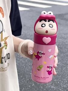 XW | X&W for Crayon Shin-chan Thermos Cup 350ML Cartoon Vacuum Flask Leak-proof Thermal Mug with Doll Lid Anime-themed Cups for Kids