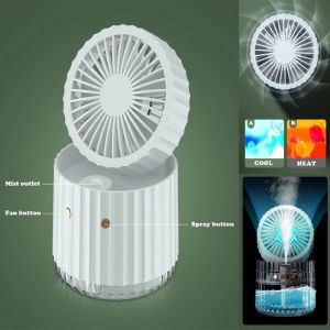 Humidifier fan Portable Air Conditioner Fan Mini Personal Evaporative Air Cooler with 3 SpeedsLED LightTiming Functio 3IN1