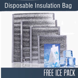 Free Shipping Disposable Aluminum Foil Thermal Insulation Bag Lunch Box Food Takeaway Packaging Hot and Cold Dual Use Storage Bag