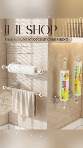 Giá Đỡ Cuộn Giấy & Khăn Đa Năng – Giá Treo Cốc Hút Chân Không Không Khoan Không Keo – Ji Ji Shop
