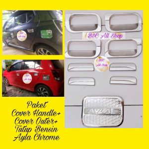 Cover Handle Outer Plus Tutup Bensin Ayla Full Chrome