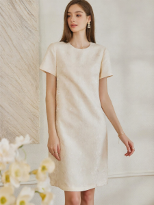 Roey s house | Elegant Light Beige Lace-up Dress