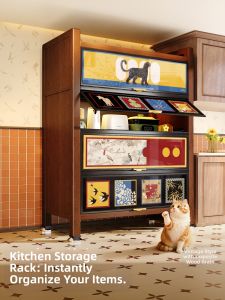 MEISD | Vintage Style Multilevel Kitchen Storage Cabinet