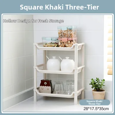Home Desktop Three-Layer Storage Rack Kitchen Countertop Organizer Bathroom Corner Cosmetic Storage Shelf No-Drill Installation