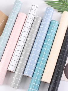 วอลล์เปเปอร์ลายสก๊อตมีกาวในตัว INS สติกเกอร์ติดผนังกันน้ำกันความชื้นวอลล์เปเปอร์สติกเกอร์ติดห้องนอนอบอุ่นหอพักนักเรียนสติกเกอร์ติดเดสก์ทอป