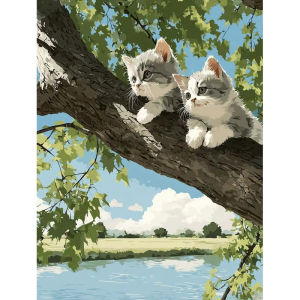 Kayou | Painting By Number Kits for Adults Cat Handpainted Paintings DIY Picture By Number on Canvas Home Decoration