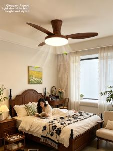 QINGYAO | Vintage Style Quiet Powerful Ceiling Fan Light
