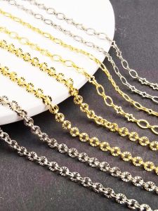 สร้อยคอ DIY ทำมือ 14K ชุบทอง โซ่เล็บ รูปหัวใจ โซ่ต่อ วัสดุเครื่องประดับแฟชั่น โซ่โลหะผสม โซ่ทองแดง โซ่ทองแดงเคลือบเงิน