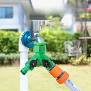 2 Way Garden Hose Splitter Double Y Valve Water Tap Splitter with Faucet Watering Shut Off for Landscaping Planting Irrigation