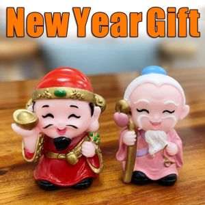 New Year God of Wealth Ornament CNY Spring Festival Decoration Gift Fortune and Good Luck Doll for Car Office Table Home Decor 招财财神爷摆件