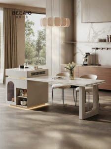 Modern Luxury Island Table with Light Socket Adjustable Multiple-function