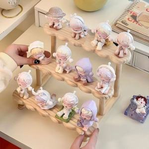 Pure Solid Wood Figure Display Rack Storage Rack Desktop Trendy Figure Pops Mart Blind Box Doll Succulent Green Plant Ladder Rac