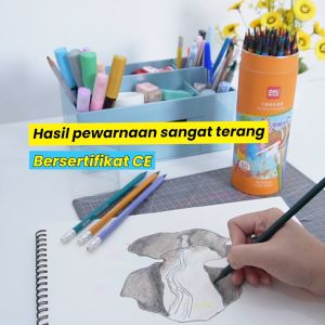 Deli Erasable Colored Pencil / Pensil Warna dapat dihapus Warna Terang 7073