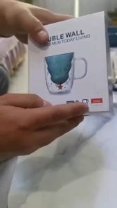 SG Ready Stock Christmas Gift Double-Layer Insulated Glass Water Cup Cute Christmas Tree High Borosilicate Handle Tea Cup Gift Milk Cup with Lid