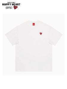 CHARLES JANGS HAPPY HEART | Round Neck Short Sleeve T-Shirts Cotton Summer Loose Trendy