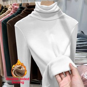 JIFANPAUL | High Neck Fleece Long Sleeve Top Winter Warmth Slim Fit