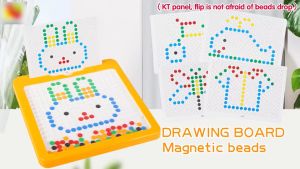 DOUBLE GREAT MAGNETIC beads DRAWING BOARD PAPAN GAMBAR MANIK MANIK PUZZLE WARNA MAGNET
