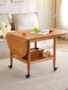 Nordic Style Extendable Foldable Solid Wood Coffee Table Side Table Dining Table Two-In-One Mobile Small Apartment Tea Desk