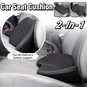 Car Seat Cushion 2 In 1 Memory Foam Car Heightening Seat Cushion Breathable Lumbar Support Backrest