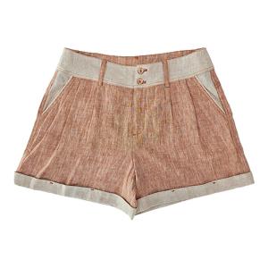 WUSEWUWEI | No Color No Odor Escape Plan Linen Splice Retro Contrast Color Patchwork Side Slip Pocket Lace Short Pants For Spicy Girls