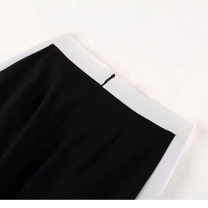 Spring Autumn High Waist Wide Leg Pants Women Loose Casual Sports Trousers Side Stripe Fashion Straight Cut Long Cotton Pants