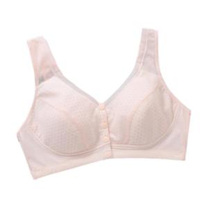 Miiow | Wireless Fixed Strap Bra Womens Thin Cup Gathered Front Buckle Breathable Comfortable Cotton Underwear Maternal Style V-Neck