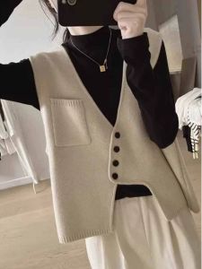 Fall Stylish French Elegant V-Neck Irregular Sweater