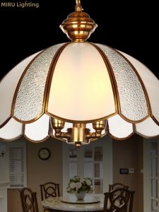 MINGRU | Retro 3-head Floral Copper Chandelier