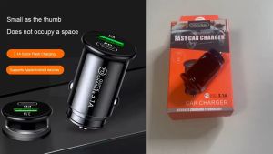 Qc3.1 Car Charger Fast Charging White Black Mini Shape Phone Charge